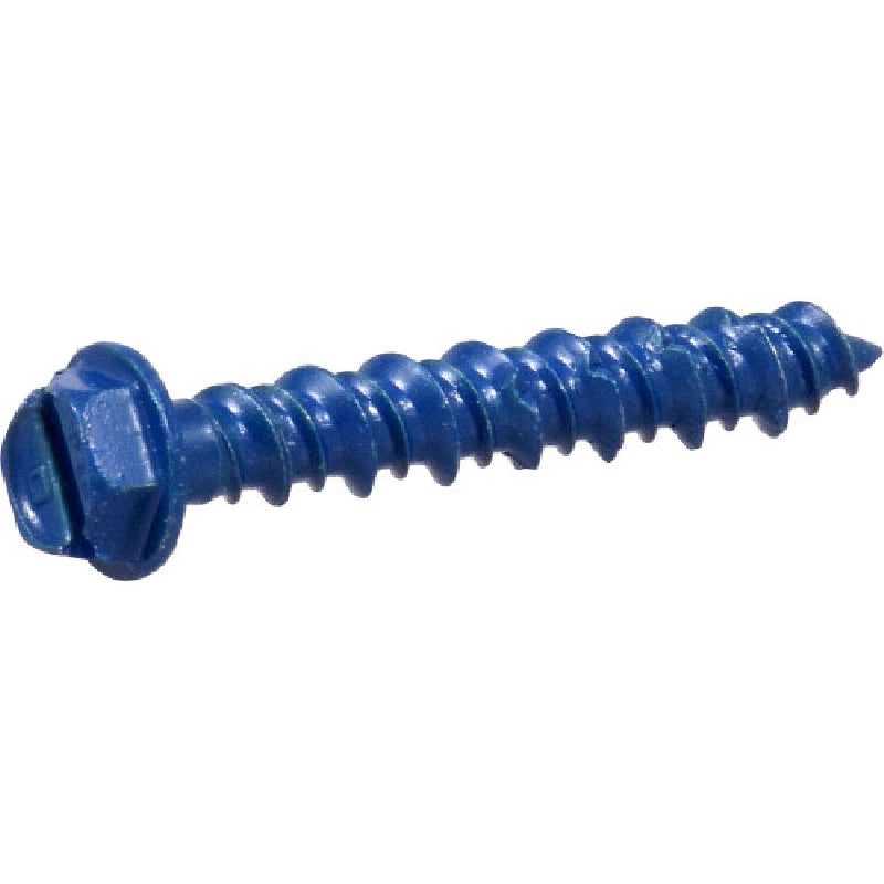 HILLMAN 375286 Concrete Screw Anchor, 3/16 in Dia, 1-1/4 in L, 100 lb, Steel, Ceramic-Coated