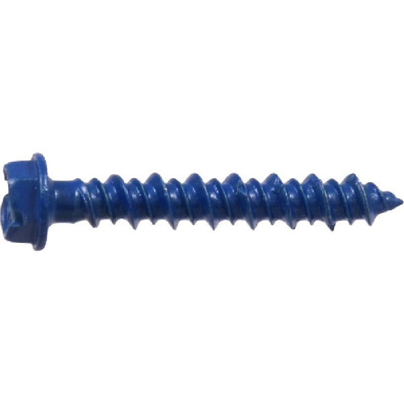 HILLMAN 375286 Concrete Screw Anchor, 3/16 in Dia, 1-1/4 in L, 100 lb, Steel, Ceramic-Coated