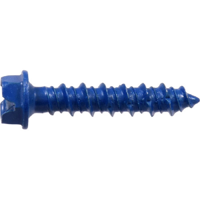 HILLMAN 375293 Concrete Screw Anchor, 1/4 in Dia, 1-1/4 in L, 205 lb, Steel, Ceramic-Coated