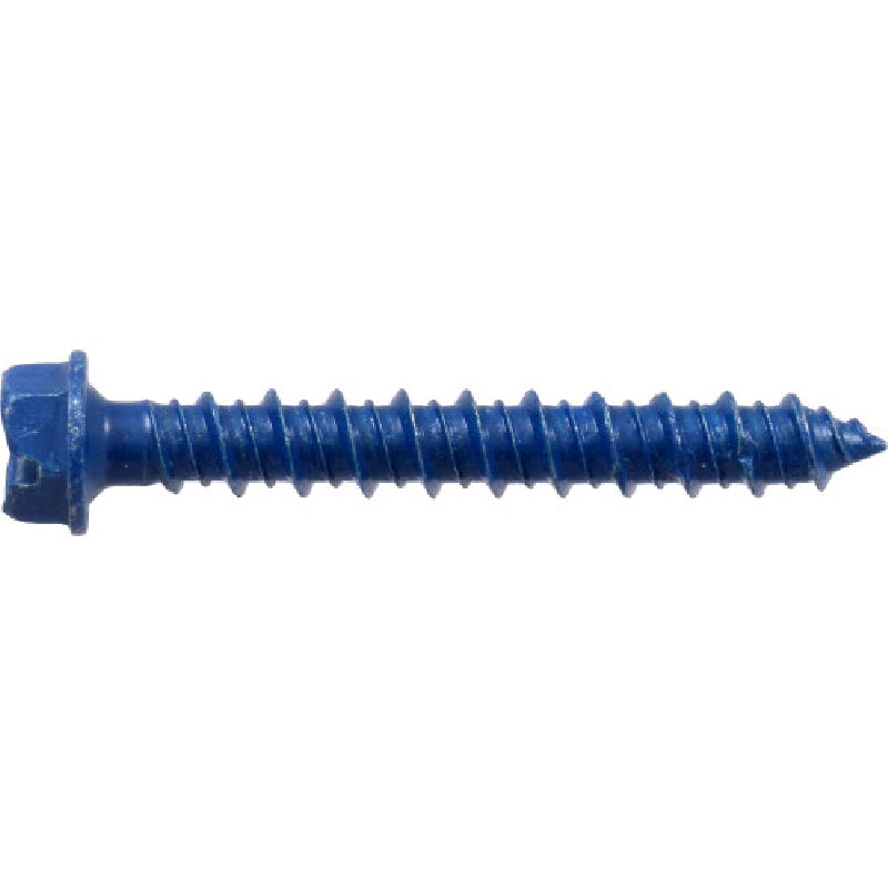 HILLMAN 375294 Concrete Screw Anchor, 1/4 in Dia, 1-3/4 in L, 355 lb, Steel, Ceramic-Coated