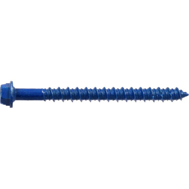 HILLMAN 375296 Concrete Screw Anchor, 1/4 in Dia, 2-3/4 in L, 370 lb, Steel, Ceramic-Coated