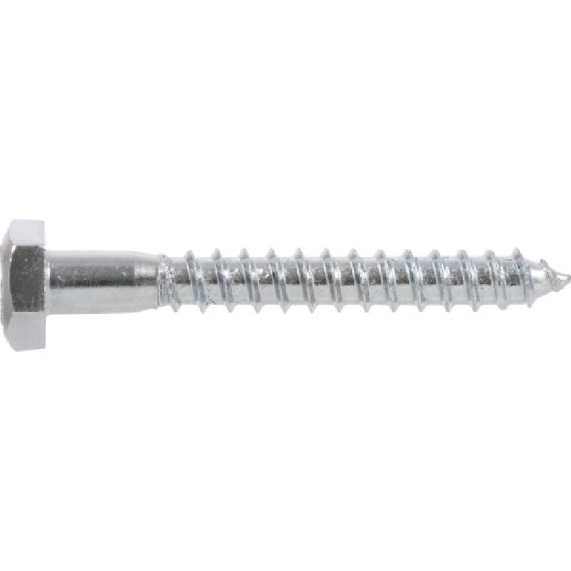 HILLMAN 230003 Lag Screw, 1 in OAL, 2 Grade, Steel, Zinc-Plated