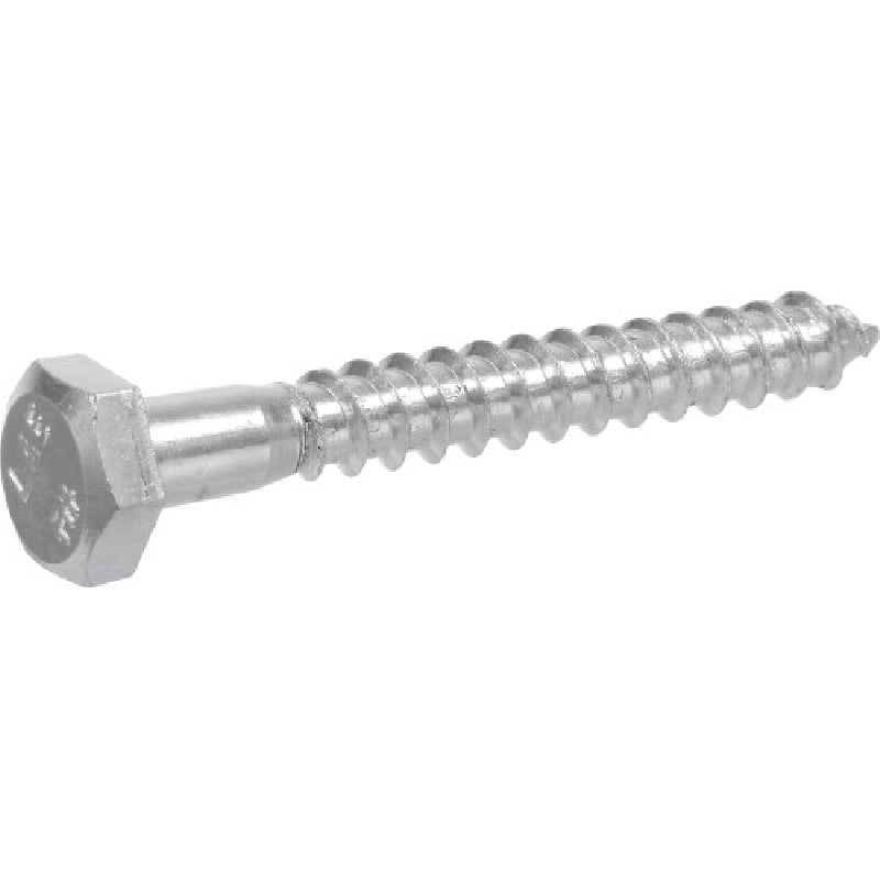 HILLMAN 230003 Lag Screw, 1 in OAL, 2 Grade, Steel, Zinc-Plated