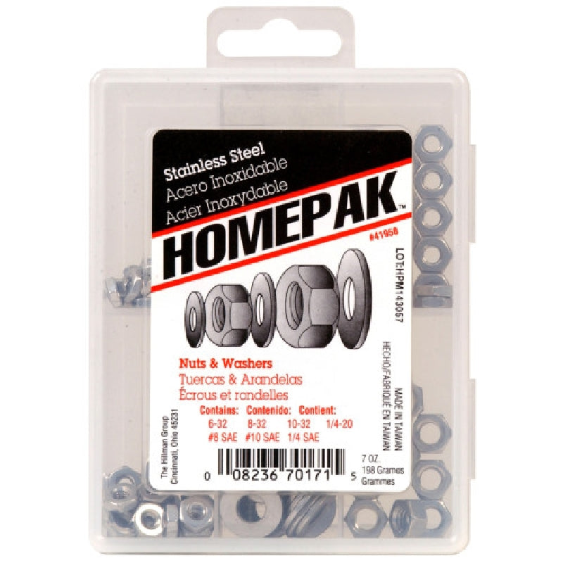 HILLMAN HOMEPAK Series 41958 Assortment Kit, Steel, Stainless Steel