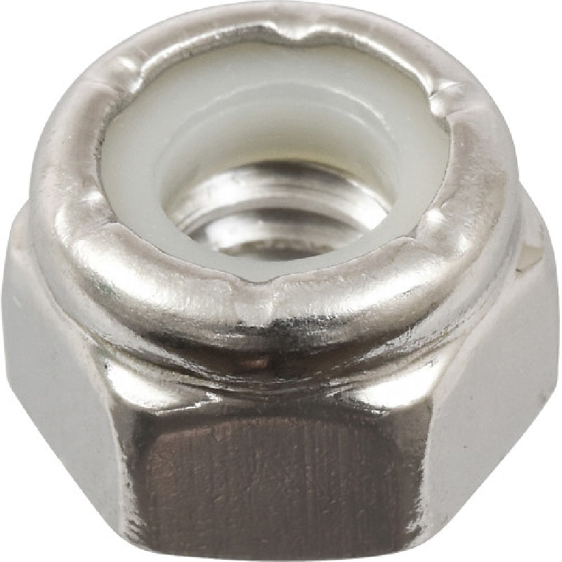 HILLMAN 42423 Stop Nut, Nylon Insert, Coarse Thread, Stainless Steel