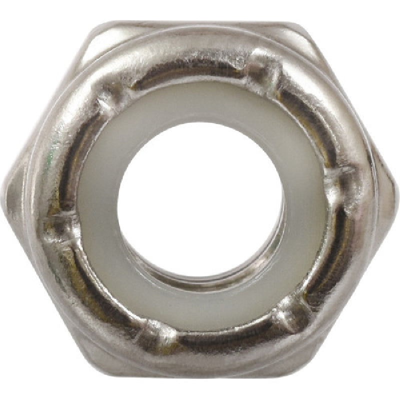 HILLMAN 829722 Stop Nut, Nylon Insert, Coarse Thread, Stainless Steel, Stainless Steel