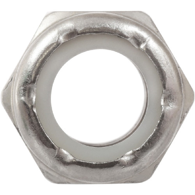 HILLMAN 829724 Stop Nut, Nylon Insert, Coarse Thread, Stainless Steel