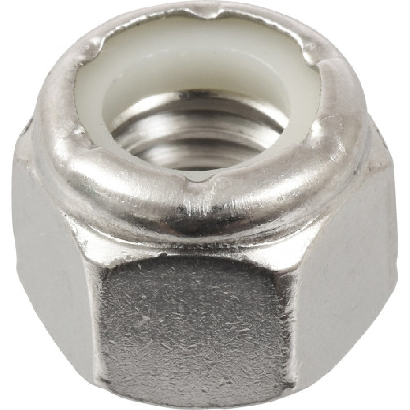 HILLMAN 829724 Stop Nut, Nylon Insert, Coarse Thread, Stainless Steel