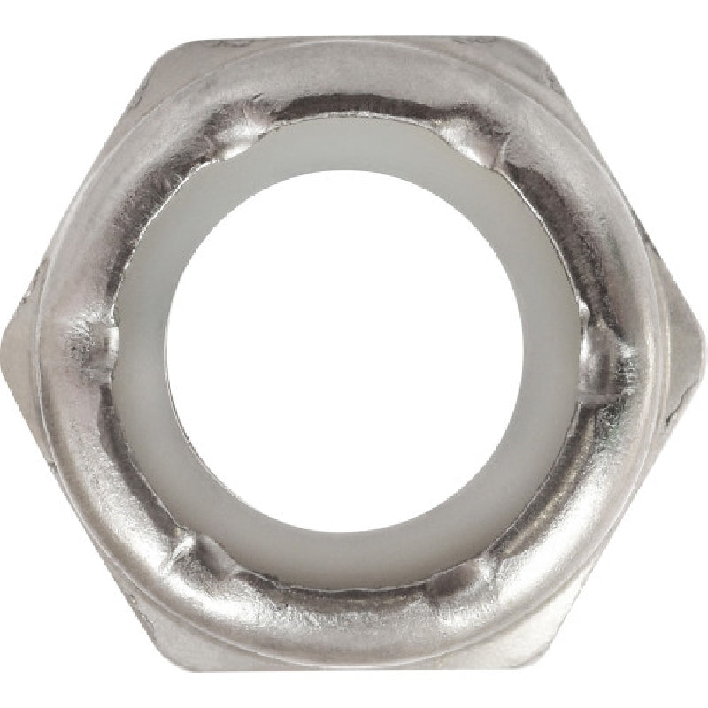 HILLMAN 829728 Stop Nut, Nylon Insert, Coarse Thread, Stainless Steel