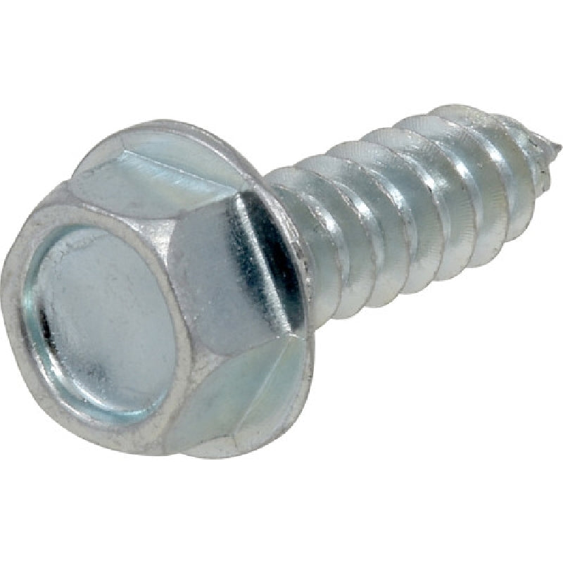 HILLMAN 1038 Screw, #14 Thread, 1 in L, Washer Head, Hex Drive, Self-Tapping Point, Zinc-Plated, 14 PK