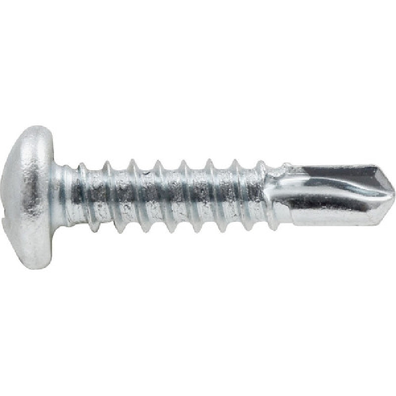 HILLMAN 41516 Screw, #10 Thread, 3/4 in L, Coarse Thread, Pan Head, Phillips Drive, Self-Drilling Point, Zinc-Plated