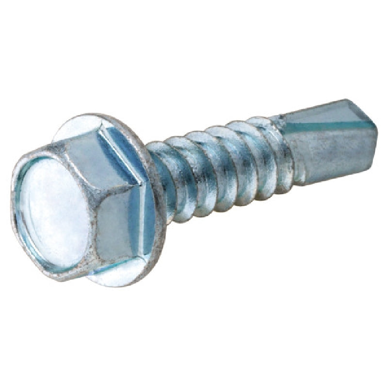 HILLMAN 41648 Screw, #10 Thread, 1-1/2 in L, Coarse Thread, Washer Head, Hex Drive, Self-Drilling Point, Zinc-Plated