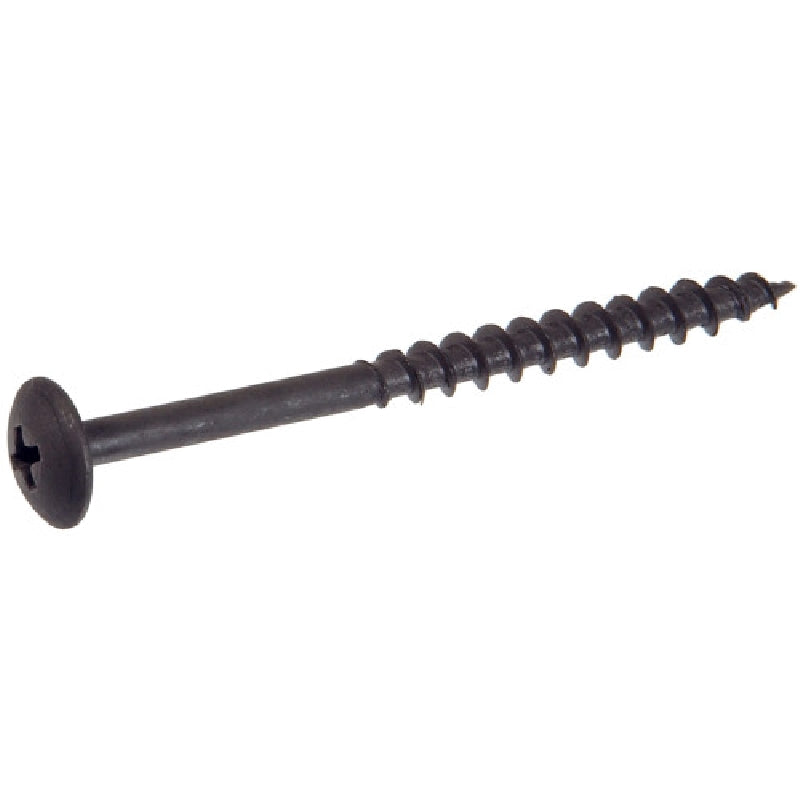 HILLMAN 41937 Cabinet Screw, #10 Thread, 2-1/2 in L, Coarse Thread, Truss Head, Phillips Drive, Black Phosphate