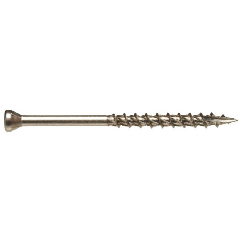 HILLMAN 41939 Screw, #7 Thread, 2-1/4 in L, Trim Head, Square Drive, Self-Drilling, Type 17 Point, Stainless Steel