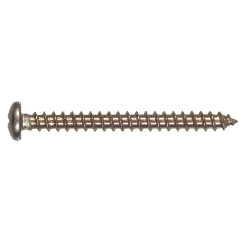 HILLMAN 42139 Screw, #12 Thread, 3/4 in L, Pan Head, Phillips Drive, Sharp Point, Stainless Steel, 35 PK