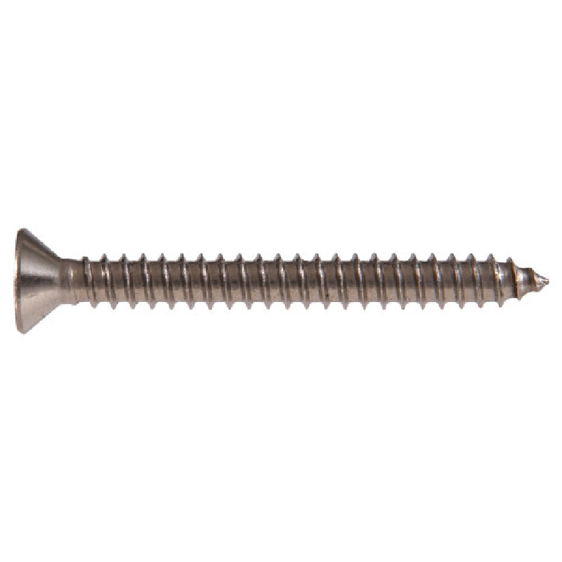 HILLMAN 42160 Screw, #12 Thread, 1 in L, Flat Head, Phillips Drive, Sharp Point, Stainless Steel, 30 PK