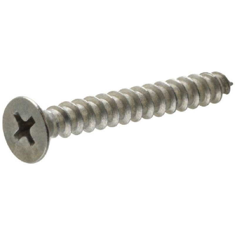 HILLMAN 42219 Screw, #8 Thread, 2-1/2 in L, Flat Head, Phillips Drive, Sharp Point, Stainless Steel, 25 PK