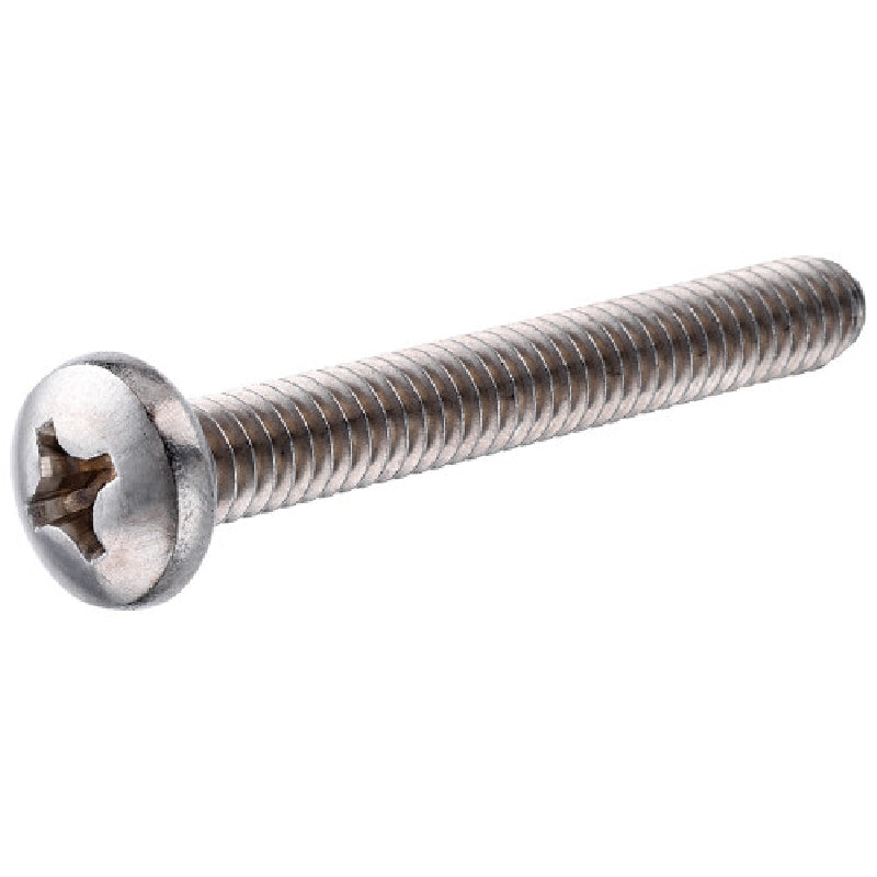 HILLMAN 42286 Machine Screw, #8-32 Thread, 3 in L, Pan Head, Phillips Drive, Stainless Steel, 15 PK