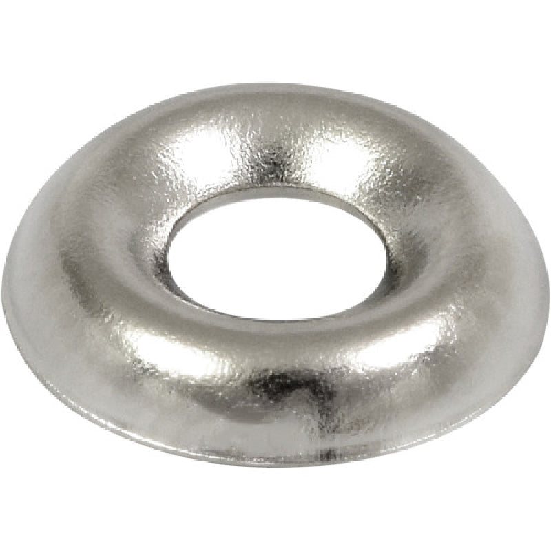 HILLMAN 310170 Finishing Washer, #8 ID, Steel, Nickel-Plated