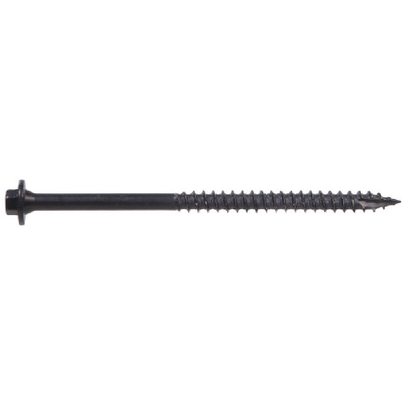 HILLMAN LedgerTite Series 48111 Ledger Screw, 3-5/8 in L, Serrated Thread, Hex Drive, Type 17 Point, 50 PK