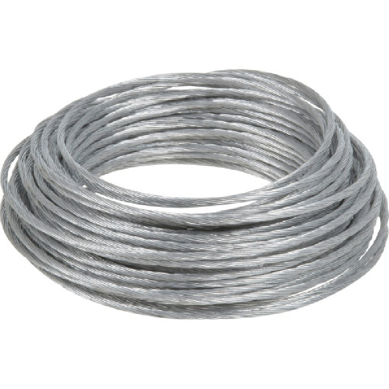 HILLMAN 121112 Picture Hanging Wire, 25 ft L, Steel, Galvanized, 20 lb, #4 Gauge