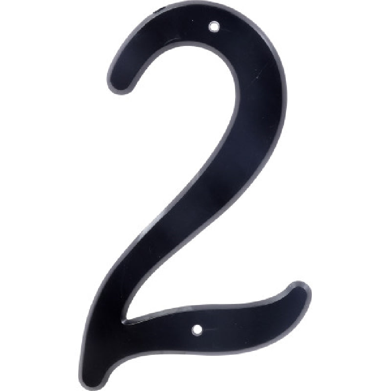 HILLMAN 839754 House Number, Character: 2, 4 in H Character, Black Character, Plastic