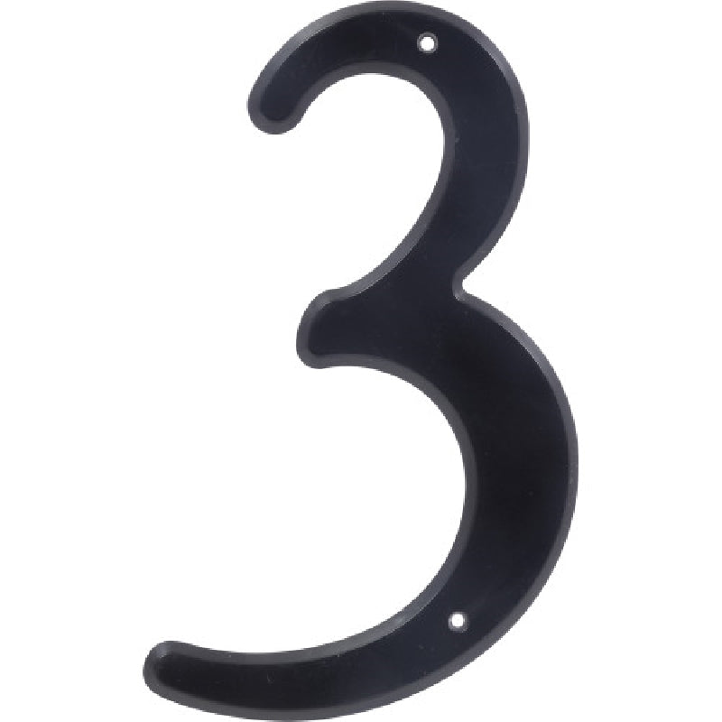 HILLMAN 839756 House Number, Character: 3, 4 in H Character, Black Character, Plastic