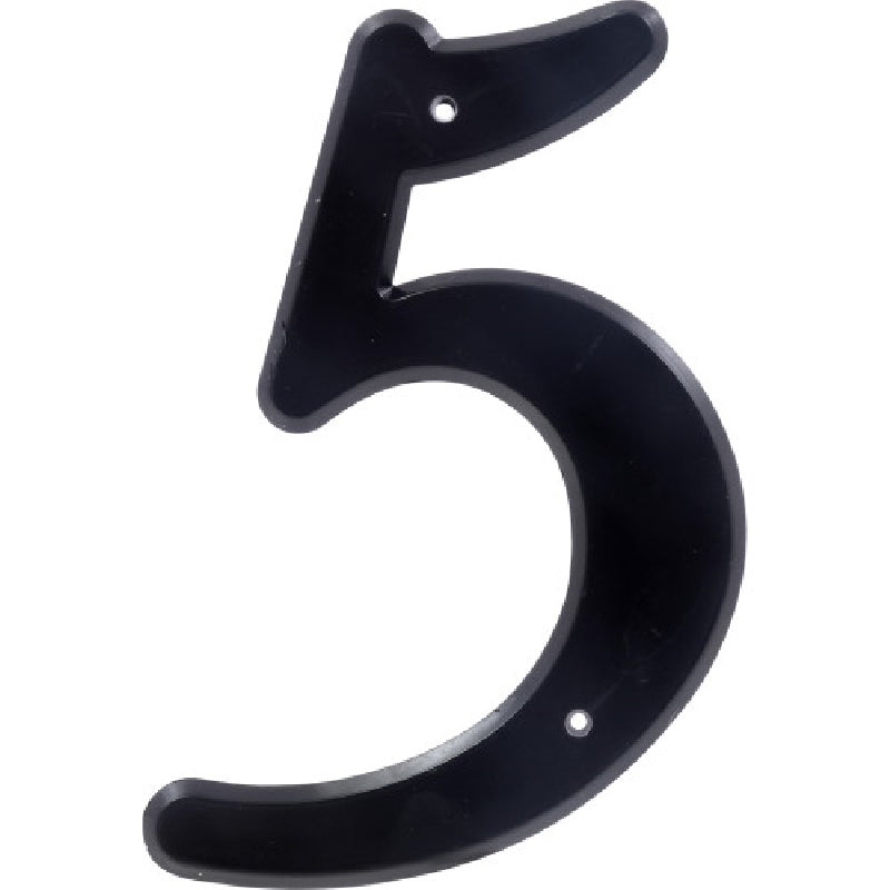 HILLMAN 839760 House Number, Character: 5, 4 in H Character, Black Character, Plastic