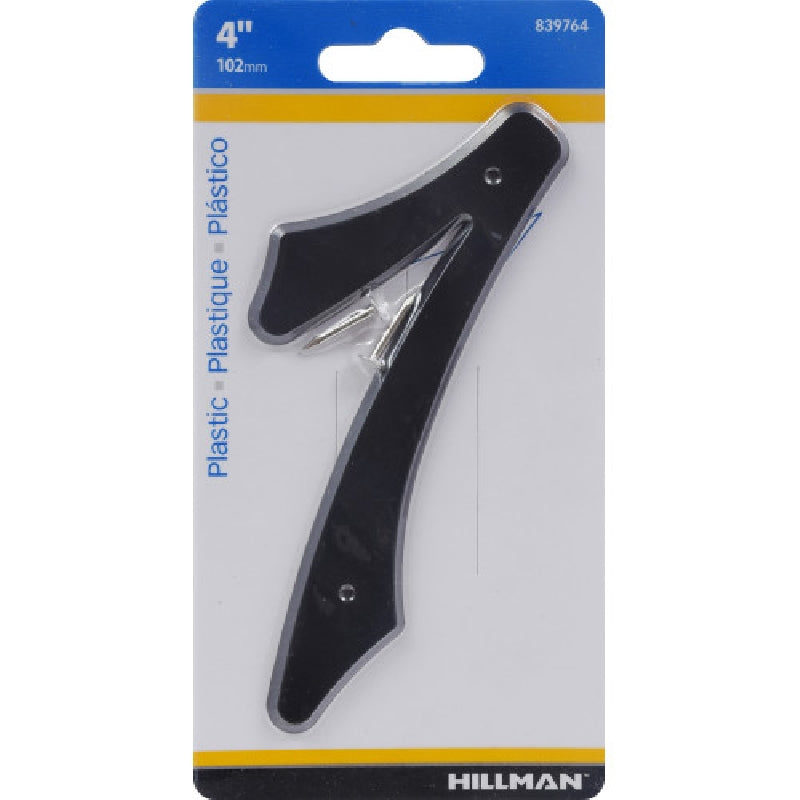 HILLMAN 839764 House Number, Character: 7, 4 in H Character, Black Character, Plastic