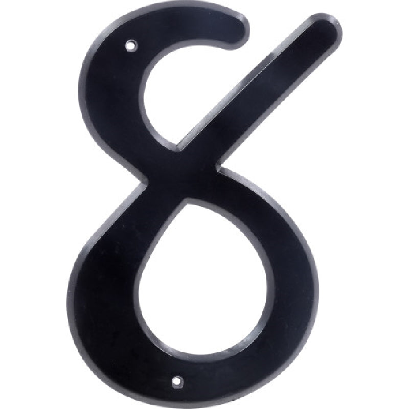 HILLMAN 839766 House Number, Character: 8, 4 in H Character, Black Character, Plastic