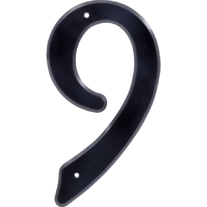 HILLMAN 839768 House Number, Character: 9, 4 in H Character, Black Character, Plastic