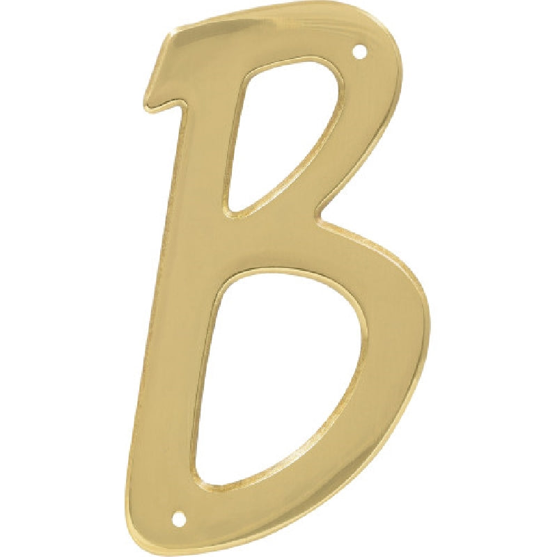 HILLMAN 847053 Letter, Character: B, 4 in H Character, Brass