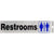 HILLMAN 839826 Sign, Restrooms, Black/Blue Legend, Mylar, 8 in W x 2 in H Dimensions