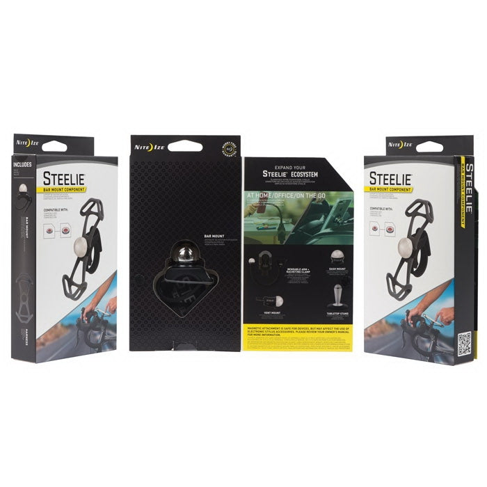 Nite Ize Steelie STBM-09-R8 Cell Phone-Mount, Black, Bar Mounting