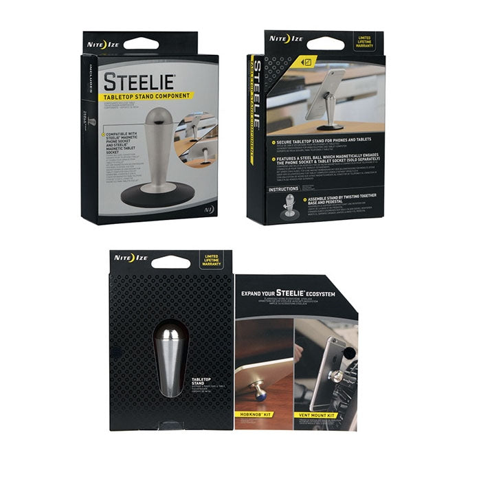 Nite Ize Steelie STP-11-R8 Tabletop Stand, Aluminum, Silver