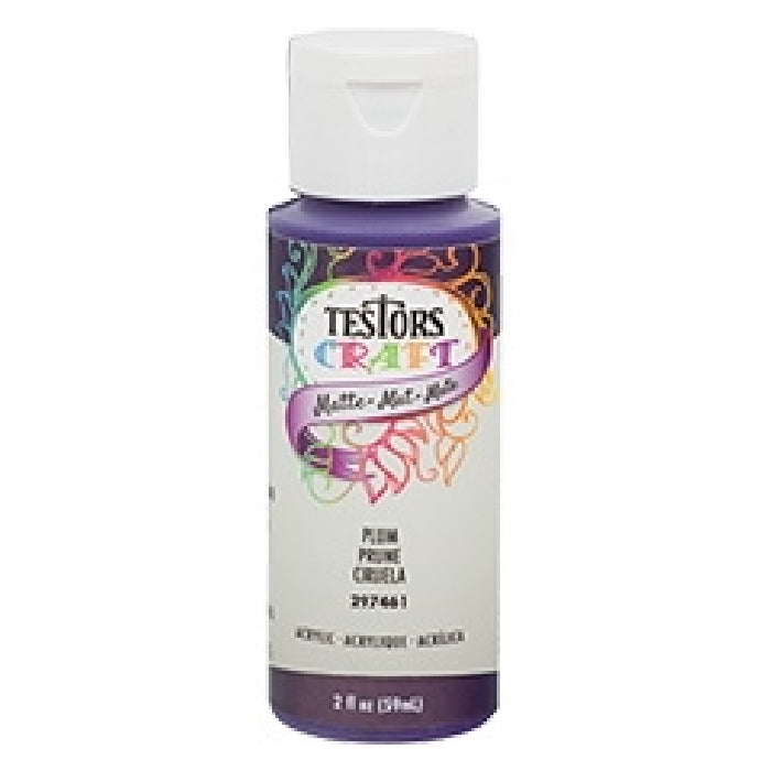 TESTORS 297461 Craft Paint, Matte, Plum, 2 oz, Bottle