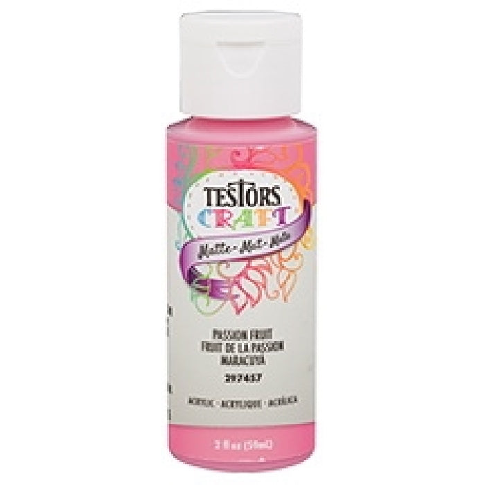 TESTORS 297457 Craft Paint, Matte, Passion Fruit, 2 oz, Bottle