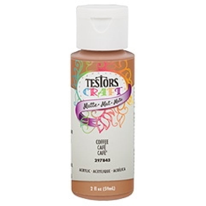 TESTORS 297843 Craft Paint, Matte, Coffee, 2 oz, Bottle