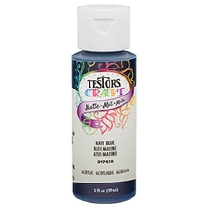 TESTORS 297430 Craft Paint, Matte, Navy Blue, 2 oz, Bottle
