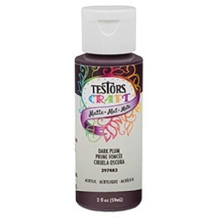 TESTORS 297482 Craft Paint, Matte, Dark Plum, 2 oz, Bottle