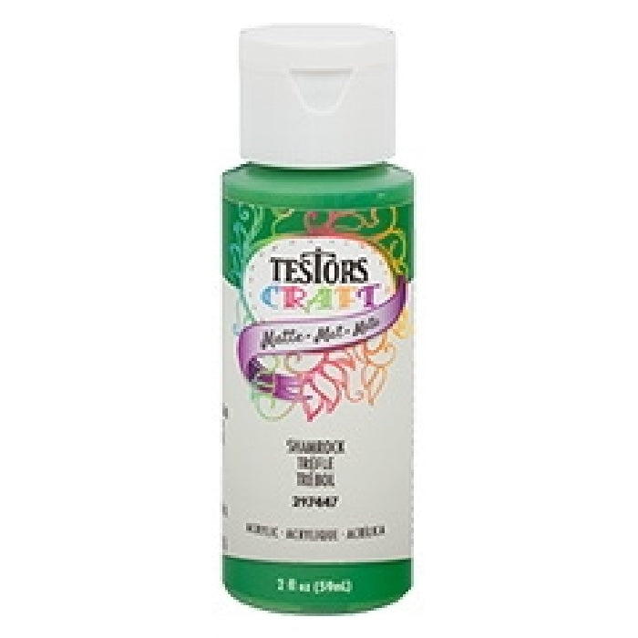 TESTORS 297447 Craft Paint, Matte, Shamrock, 2 oz, Bottle