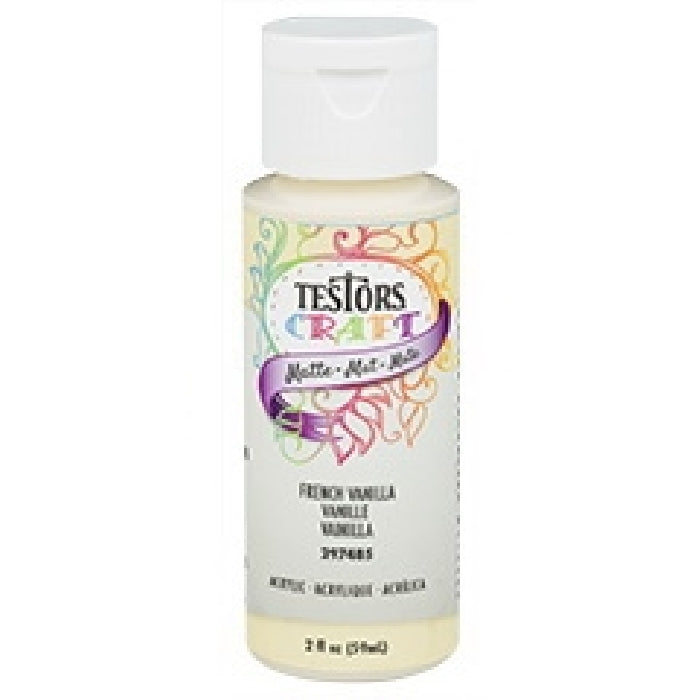 TESTORS 297485 Craft Paint, Matte, French Vanilla, 2 oz, Bottle