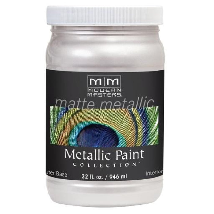 MODERN MASTERS MM70532 Metallic Paint, Matte, Oyster, 1 qt, Container