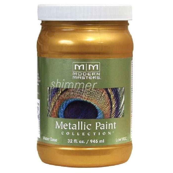 MODERN MASTERS ME65932 Metallic Paint, Metallic, Olympic Gold, 1 qt, Container