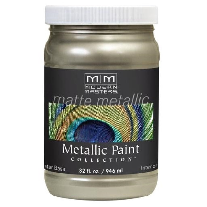MODERN MASTERS MM20632 Metallic Paint, Matte, Champagne, 1 qt, Container