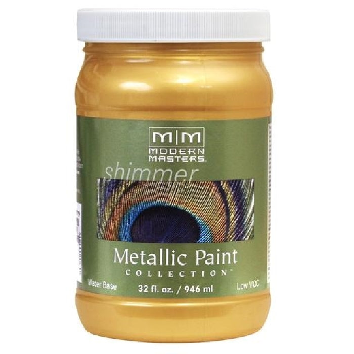 MODERN MASTERS ME65832 Metallic Paint, Metallic, Gold Rush, 1 qt, Container