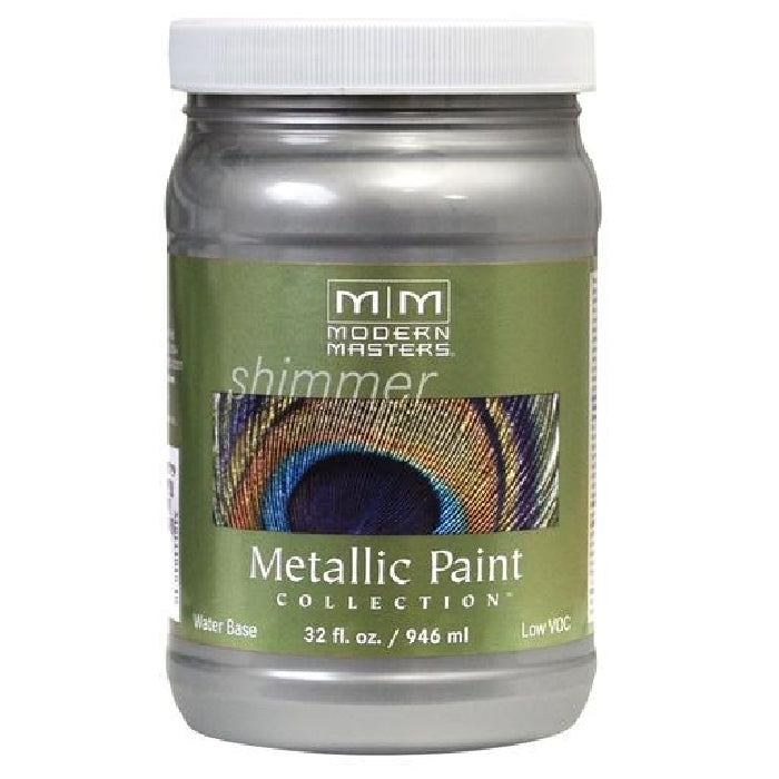 MODERN MASTERS ME15032 Metallic Paint, Metallic, Silver, 1 qt, Container