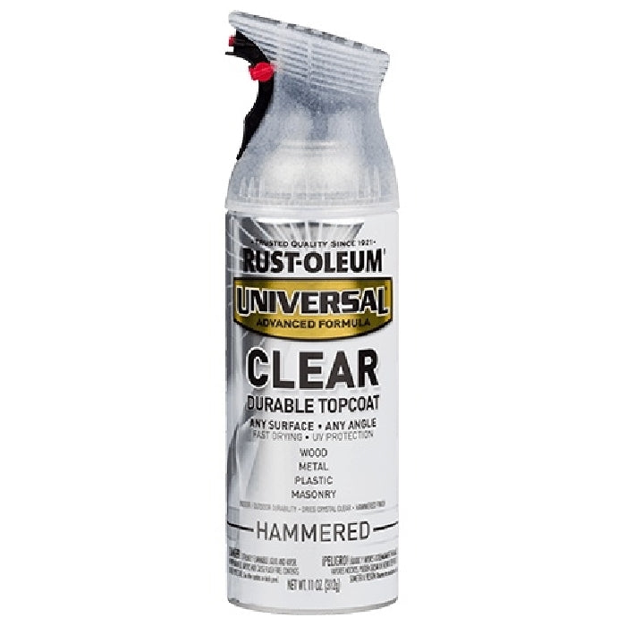 RUST-OLEUM UNIVERSAL 302153 Spray Paint, Hammered Clear, 11 oz, Aerosol Can