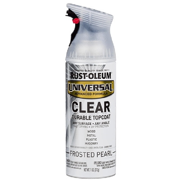 RUST-OLEUM UNIVERSAL 302155 Spray Paint, Frosted Pearl Clear, 11 oz, Aerosol Can