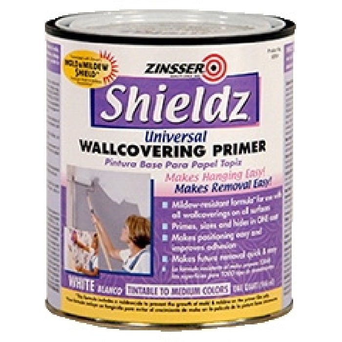 ZINSSER 02504 Wallcovering Primer, White, Liquid, 1 qt